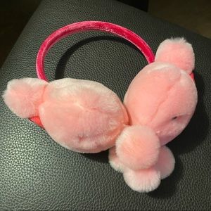Kawaii pink bunny ear muffs 🐰